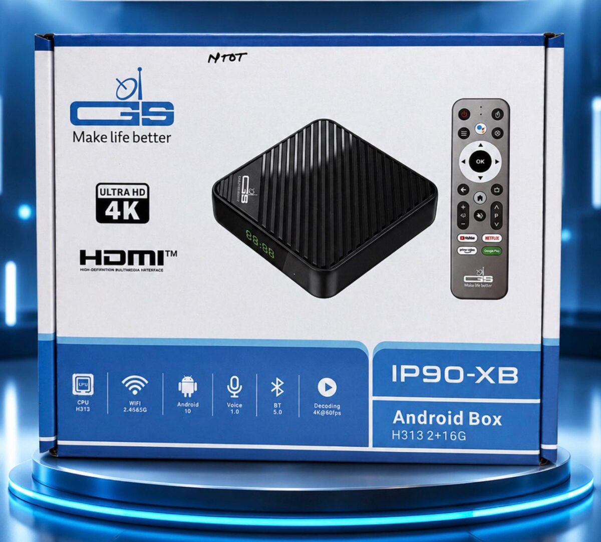 GS IP90-XB Android TV Box (H313, 2GB RAM, 16GB ROM, 4K UHD ...